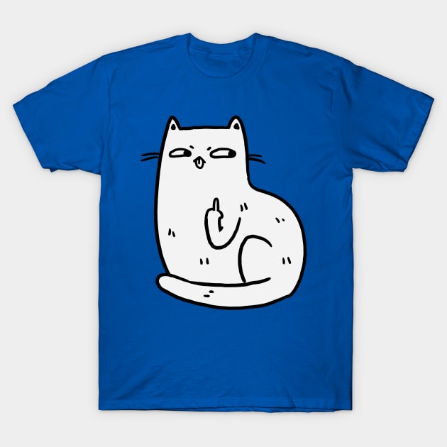 Middle Finger Cat T-Shirt by MichelleScribbles